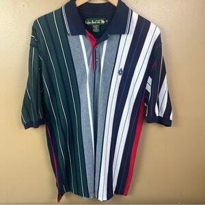 Vintage Striped Multicolor Polo Shirt Men's XL Knights of Round Table